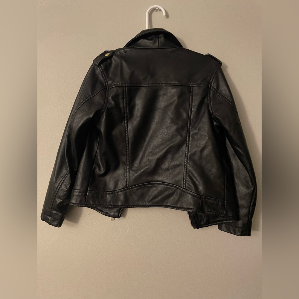 H&M Black Leather Jacket with Gold Details - Picture 3 of 4